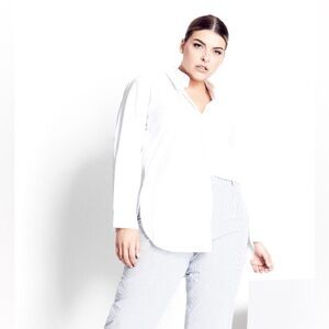 NWT! City Chic Refinity - Tosca Oversized Tunic Shirt — White, L (20W)